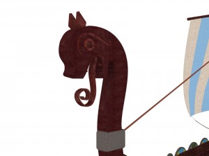 viking ship Model 3D