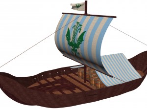 viking cargo ship knorr Modello 3D