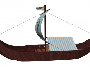viking cargo ship knorr 3D Model