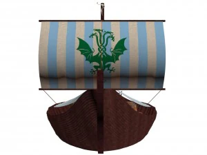 viking cargo ship knorr 3D Model