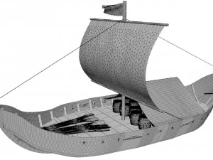 viking cargo ship knorr 3D Model