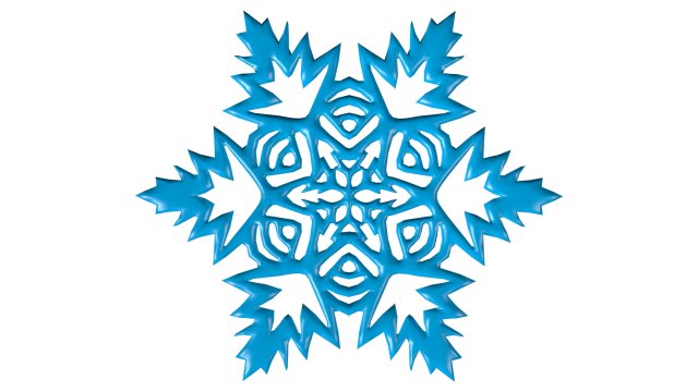 snowflake 3D Модель .c4d .max .obj .3ds .fbx .stl .blend 