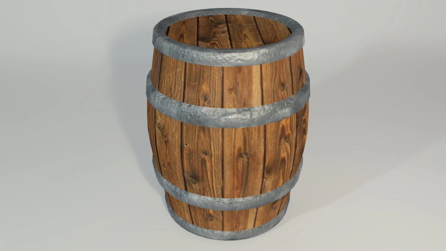 wooden barrel 3D Model .c4d .max .obj .3ds .fbx .stl .blend