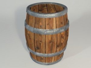 wooden barrel Modello 3D