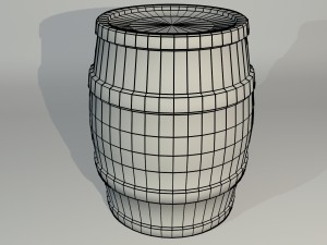 wooden barrel Modèle 3D