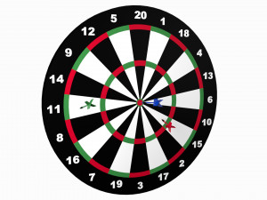 3d dartboard and darts Modello 3D