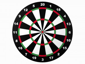 3d dartboard and darts 3D Model