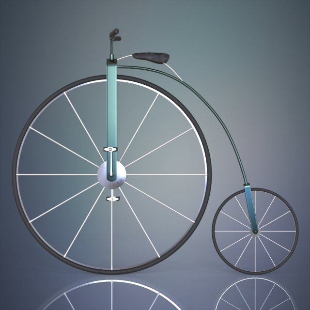 penny farthing bicycle Model 3D .c4d .max .obj .3ds .fbx .stl .blend 