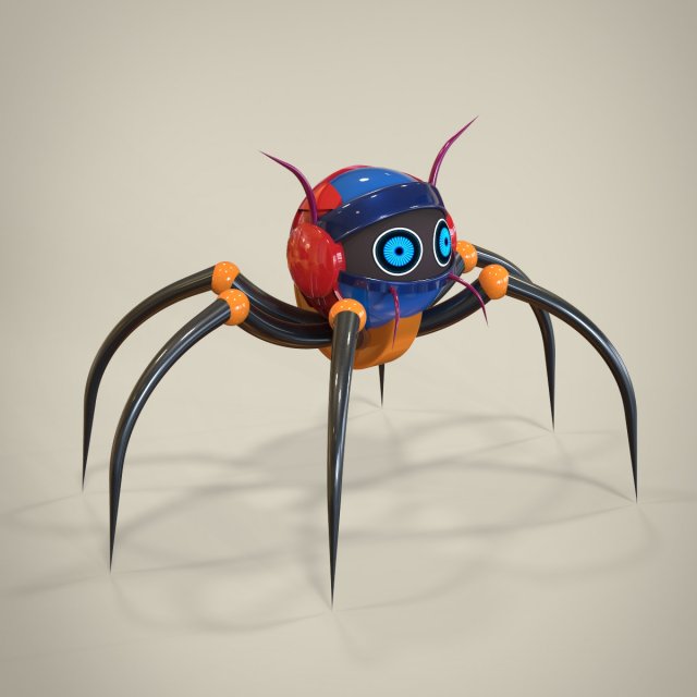 spider robot Modello 3D .c4d .max .obj .3ds .fbx .stl .blend 