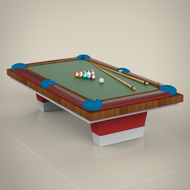 billiard table 3D Model .c4d .max .obj .3ds .fbx .stl .blend 