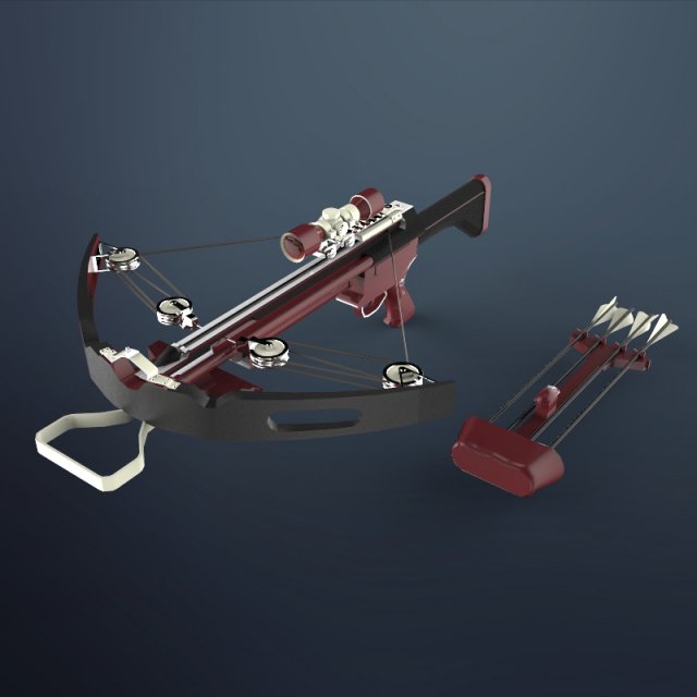crossbow 3D Model .c4d .max .obj .3ds .fbx .stl .blend 