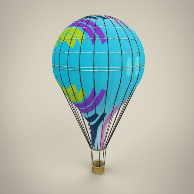 hot air balloon 3D Модель .c4d .max .obj .3ds .fbx .stl .blend 