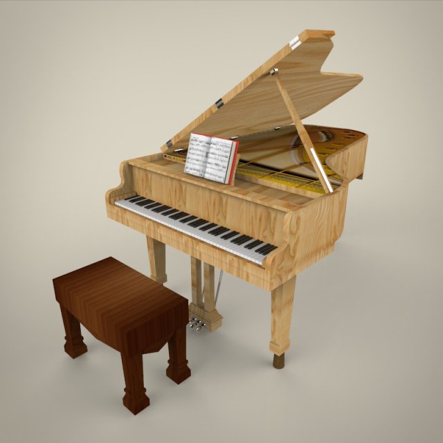 piano Model 3D .c4d .max .obj .3ds .fbx .stl .blend 