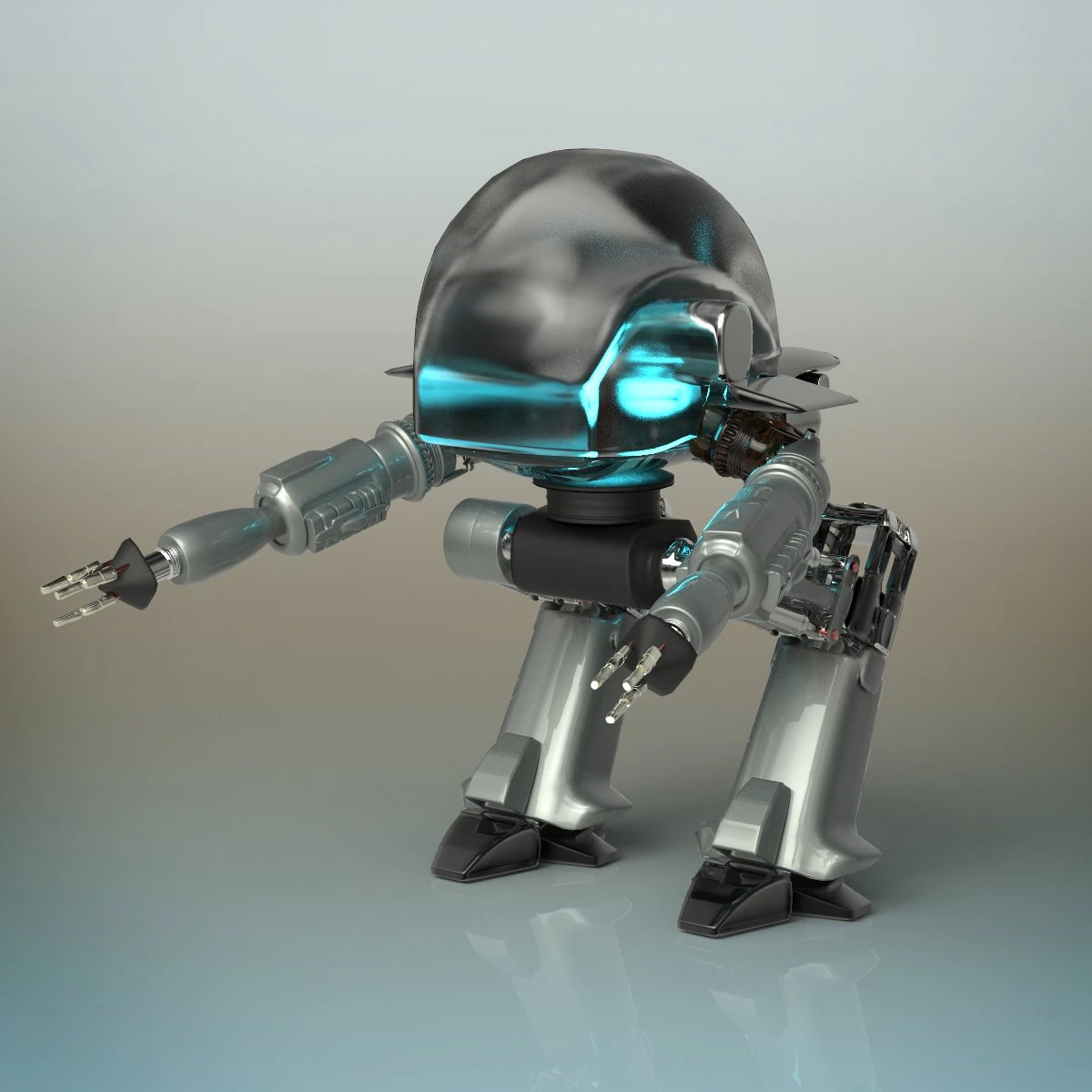 battle robot 3D Model .c4d .max .obj .3ds .fbx .stl .blend 
