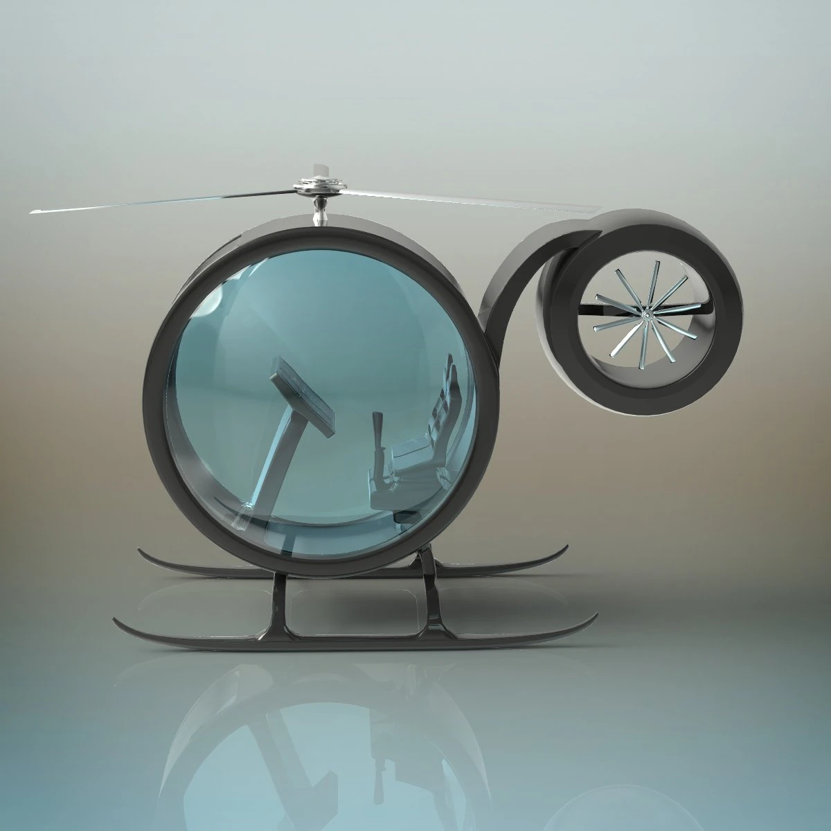 futuristic helicopter 3D Model .c4d .max .obj .3ds .fbx .stl .blend 