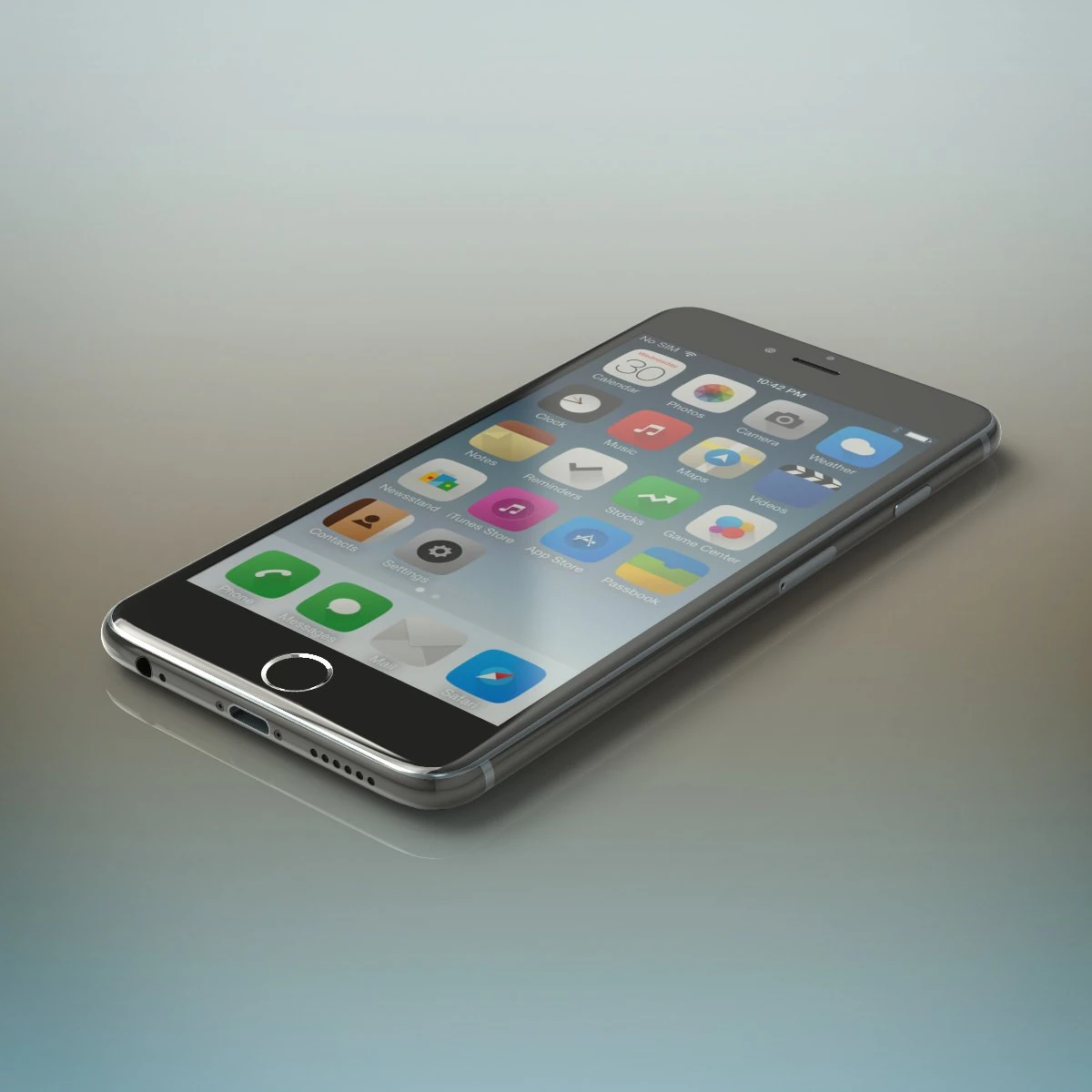 iphone 6 gray 3D Model .c4d .max .obj .3ds .fbx .stl .blend 