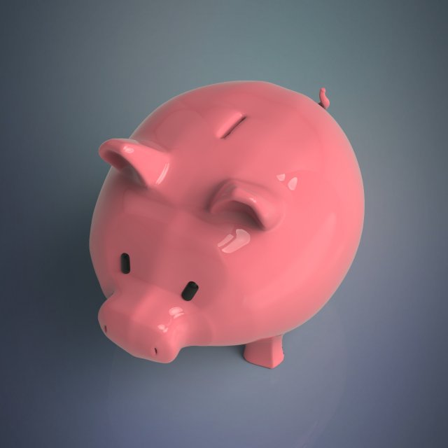 piggy bank Model 3D .c4d .max .obj .3ds .fbx .stl .blend 
