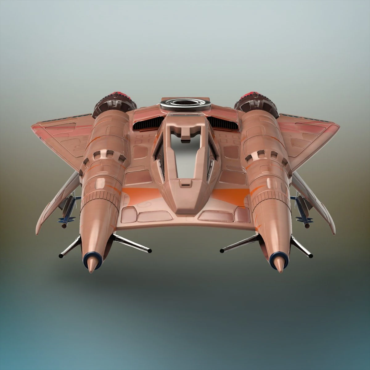 sci-fi fighter plane 3D Model .c4d .max .obj .3ds .fbx .stl .blend