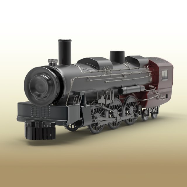 train engine 3D Model .c4d .max .obj .3ds .fbx .stl .blend 