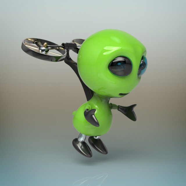 alien robot 3D Model .c4d .max .obj .3ds .fbx .stl .blend 