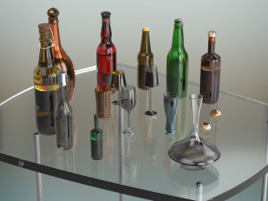 beer bottle set 3D Model