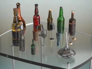 conjunto de garrafa de cerveja Modelo 3D