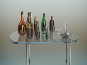 beer bottle set 3D Model