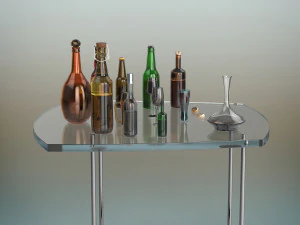 beer bottle set 3D Model