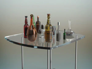 beer bottle set 3D Model