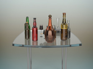 beer bottle set 3D Model