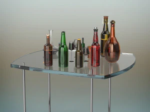 beer bottle set 3D Model