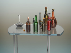 beer bottle set 3D Model