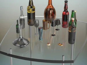 beer bottle set 3D Model