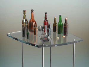 beer bottle set 3D Model