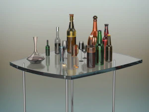 beer bottle set 3D Model