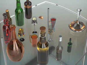 beer bottle set 3D Model