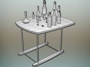 beer bottle set 3D Model