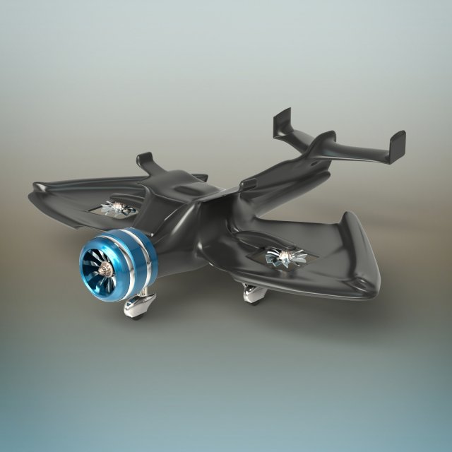 futuristic plane Modelo 3D .c4d .max .obj .3ds .fbx .stl .blend 