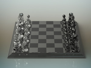 glass chess set 3D Модель