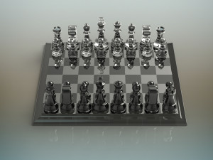 glass chess set 3D Модель