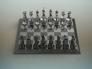 glass chess set 3D Model