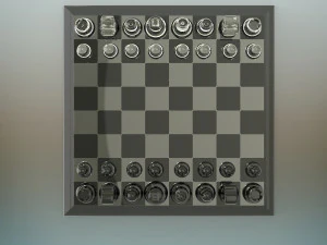 glass chess set 3D Model