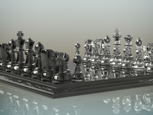 glass chess set 3D Модель