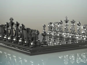 glass chess set 3D Model