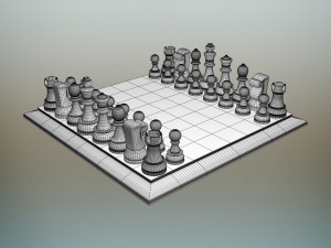 glass chess set 3D Модель