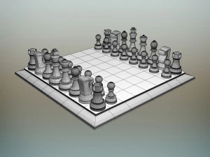 glass chess set 3D Model