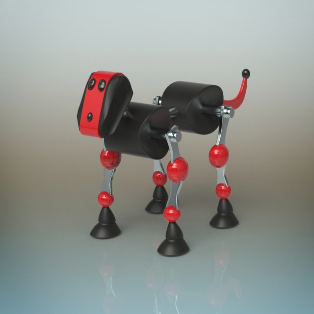 robot dog 3D Model .c4d .max .obj .3ds .fbx .stl .blend 