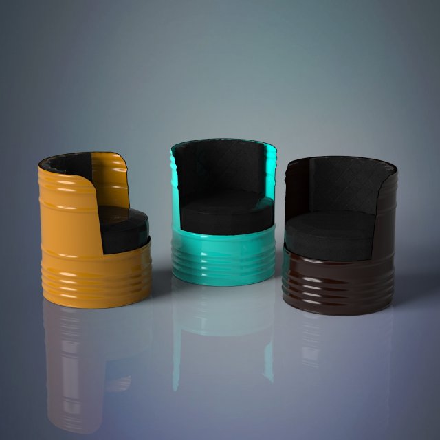 barrel chair 3D मॉडल .c4d .max .obj .3ds .fbx .stl .blend 