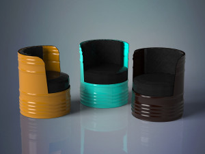 barrel chair 3D मॉडल