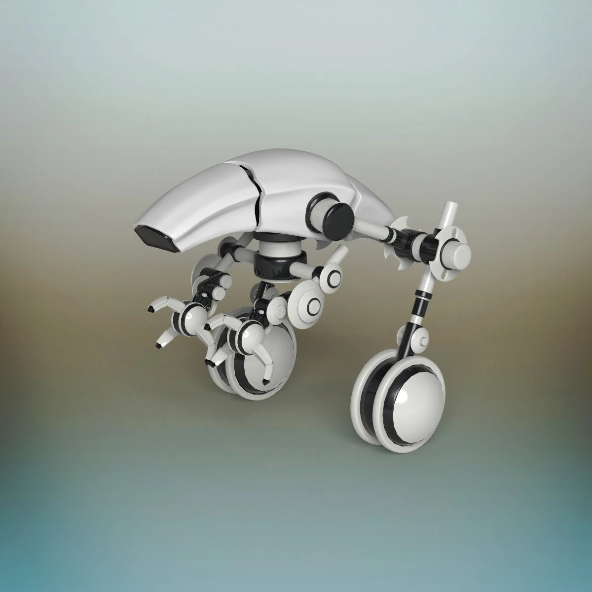 battle robot 3D Model .c4d .max .obj .3ds .fbx .stl .blend 